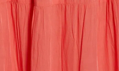 Elan Smocked Cover-up Midi Dress In Red