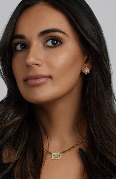 Mindi Mond Halo Cube Diamond Curb Chain Necklace