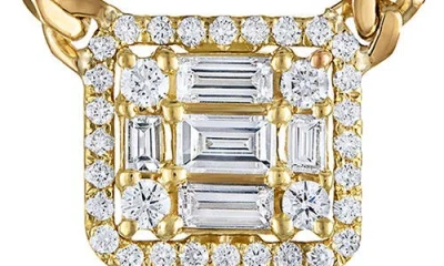 Mindi Mond Halo Cube Diamond Curb Chain Necklace