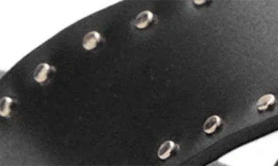 Mango Leather Studded Strap Sandal In Black