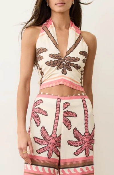 Marine Layer Saguaro Crop Halter Top In Multi