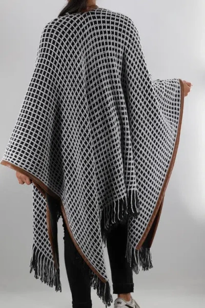 La Fiorentina Oversized Open Knit Ruana With Fringe