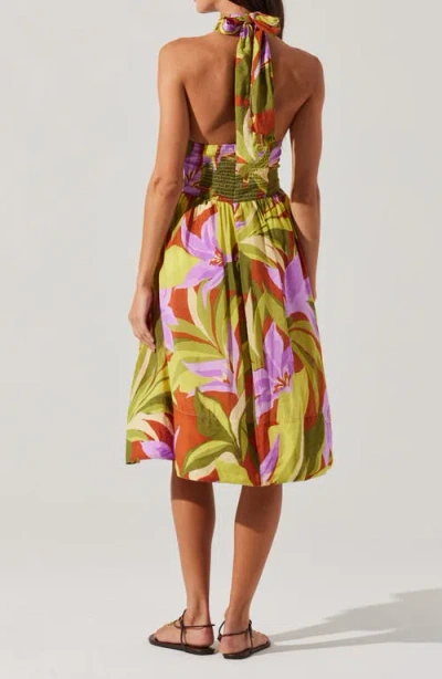 Astr The Label Kalia Floral Halter Neck Dress In Multi