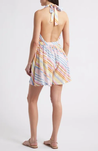 Frnch Absato Print Halter Romper In White