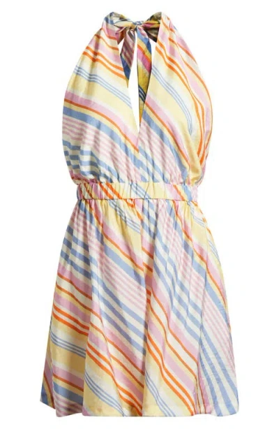 Frnch Absato Print Halter Romper In White