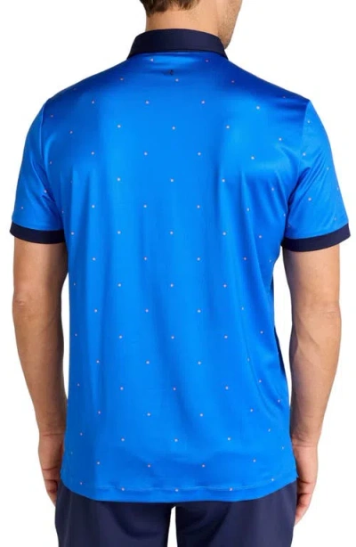 Redvanly Ramey Dot Print Performance Golf Polo In Blue