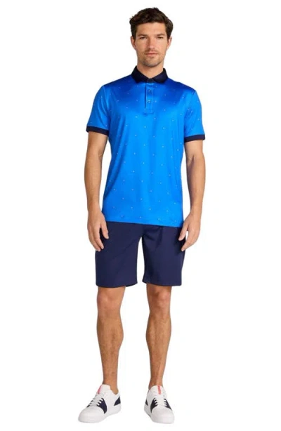 Redvanly Ramey Dot Print Performance Golf Polo In Blue