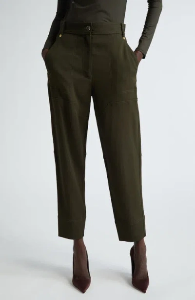 St John St. John Collection Stretch Twill Tapered Ankle Pants In Black