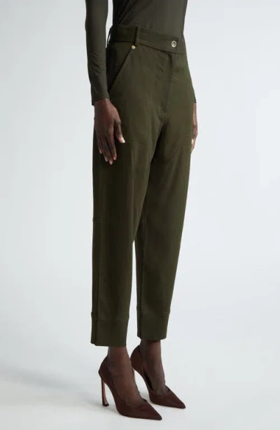 St John St. John Collection Stretch Twill Tapered Ankle Pants In Black