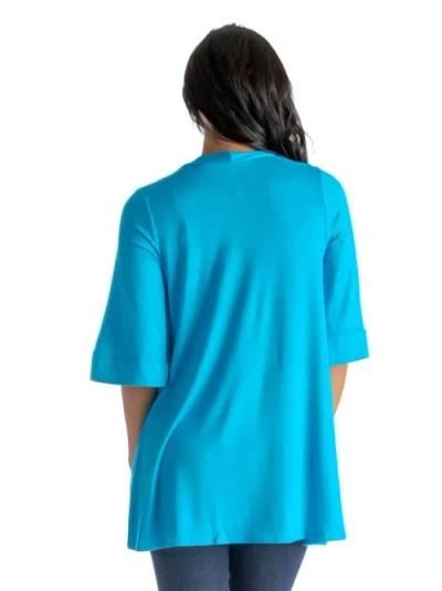 24seven Comfort Apparel Open Front Elbow Length Sleeve Cardigan