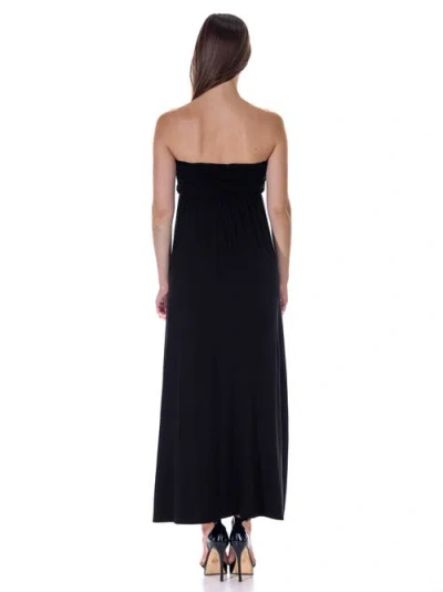 24seven Comfort Apparel Strapless Empire Waist Maxi Dress