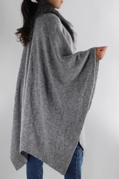 La Fiorentina Wrap  With Faux Fur Trim