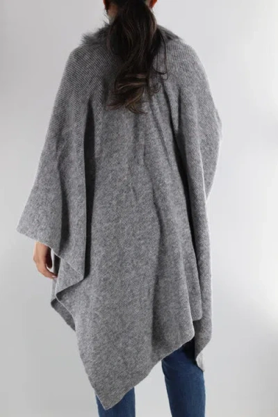 La Fiorentina Wrap  With Faux Fur Trim