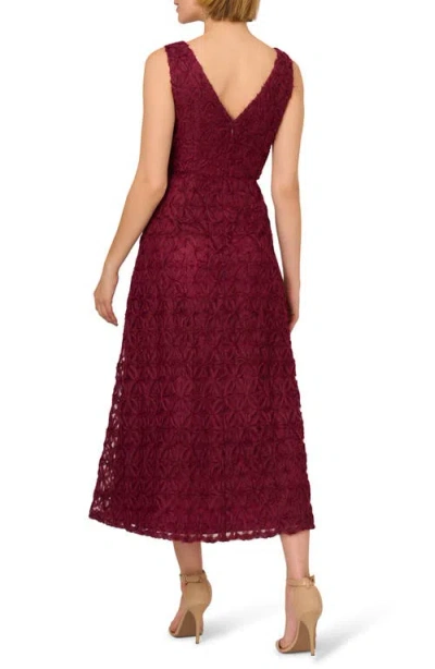 Adrianna Papell Soutache Embroidered Midi Fit & Flare Dress In Brown