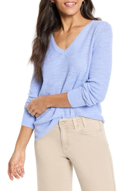 Nic + Zoe Nic+zoe Breezy Texture Sweater In Blue