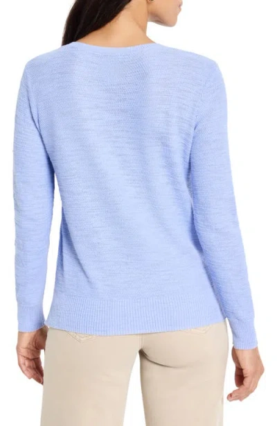Nic + Zoe Nic+zoe Breezy Texture Sweater In Blue