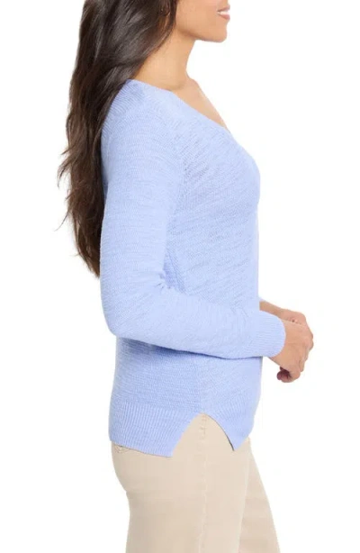 Nic + Zoe Nic+zoe Breezy Texture Sweater In Blue