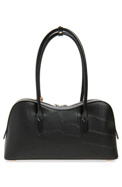 Stella Mccartney 'ryder' Black Medium Handbag With Padlock Detail On The Front And Two Top Handles In Black