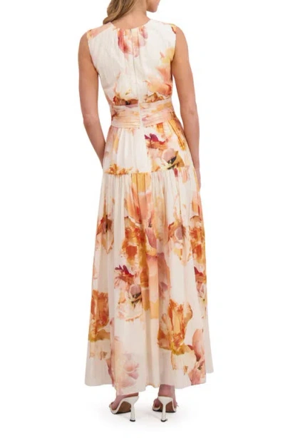 Ted Baker Metallic Floral Wrap Waist Cotton Blend Maxi Dress In Multi