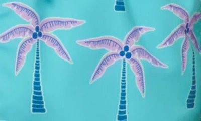 Tom & Teddy Kids' Palm Swim Trunks In Blue