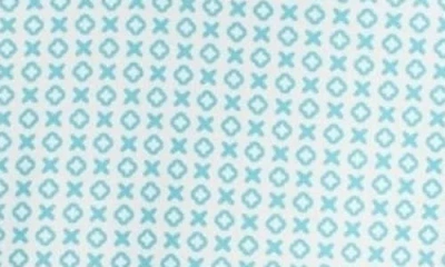 Redvanly Norvins Neat Tic Tac Toe Print Performance Golf Polo In Blue
