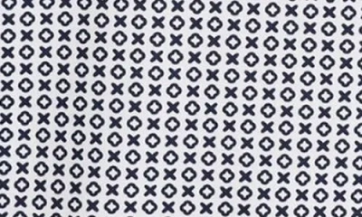 Redvanly Norvins Neat Tic Tac Toe Print Performance Golf Polo In Blue