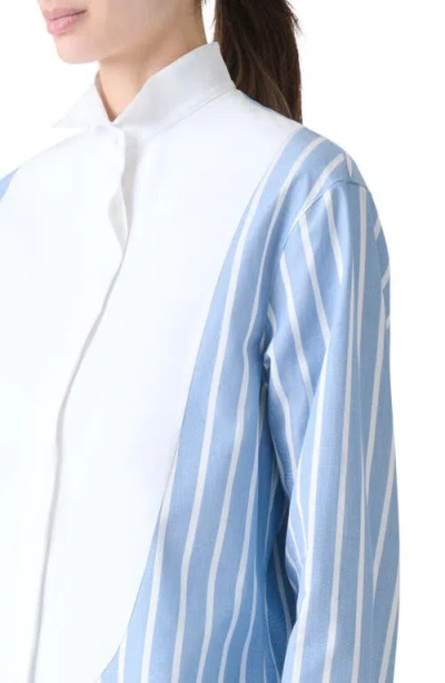 Akris Punto Plastron Striped Cotton Fil-a-fil Shirt