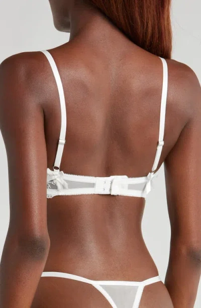 Kat The Label Sofia Embroidered Mesh Underwire Bra In White