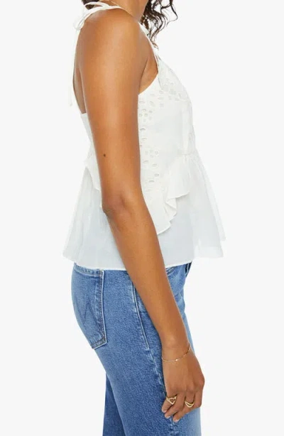 Mother The Fluttering Eyelet Ruffle Camisole In White