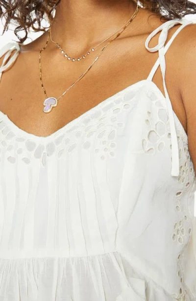 Mother The Fluttering Eyelet Ruffle Camisole In White