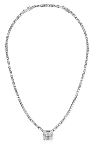 Mindi Mond Halo Cube Diamond Curb Chain Necklace