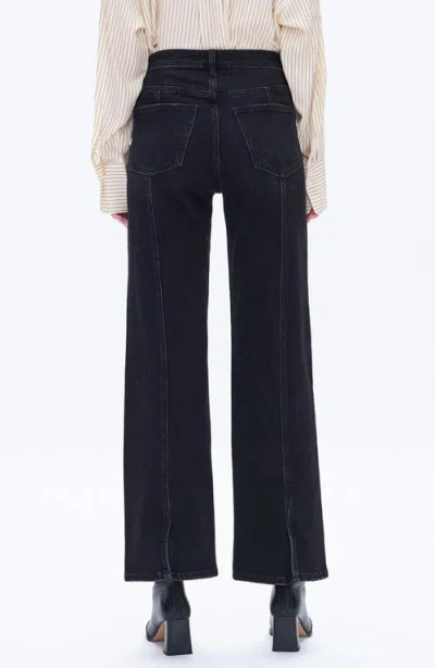 Bayeas Seamed High Waist Wide Leg Jeans In Black