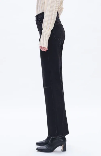 Bayeas Seamed High Waist Wide Leg Jeans In Black