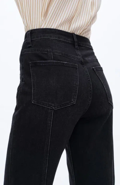 Bayeas Seamed High Waist Wide Leg Jeans In Black