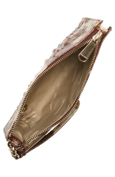 Brahmin Daisy Croc Embossed Leather Wristlet