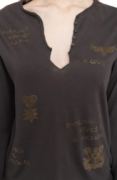 Zadig & Voltaire Multi Strass Beaded Cotton Top