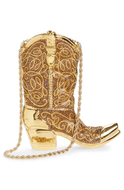 Judith Leiber Couture Cowboy Boot Crystal Embellished Clutch