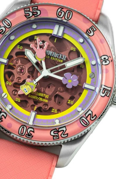 Spinnaker X Spongebob Squarepants Croft Midsize Automatic Rubber Strap Watch, 40mm