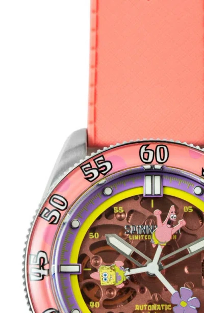 Spinnaker X Spongebob Squarepants Croft Midsize Automatic Rubber Strap Watch, 40mm