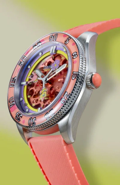 Spinnaker X Spongebob Squarepants Croft Midsize Automatic Rubber Strap Watch, 40mm
