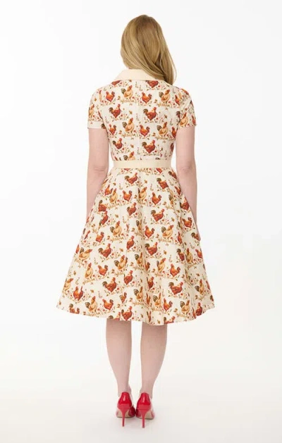 Unique Vintage 1950s Collared Shirt Dress In Neutral