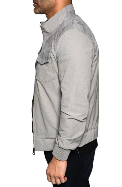 Maceoo Suede Trim Jacket In Gray
