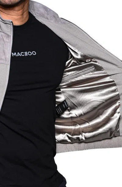 Maceoo Suede Trim Jacket In Gray