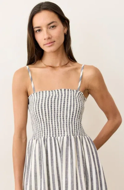 Marine Layer Stripe Smocked Sundress In Neutral