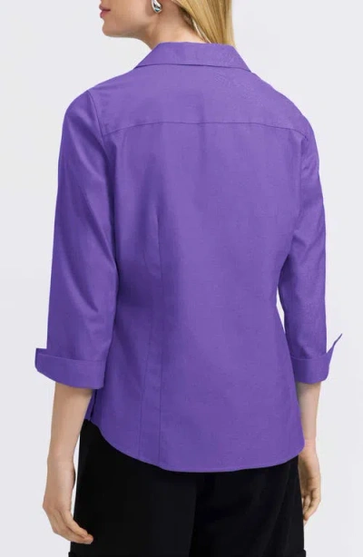 Foxcroft Taylor Fitted Non-iron Shirt In Purple
