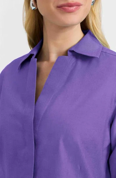 Foxcroft Taylor Fitted Non-iron Shirt In Purple