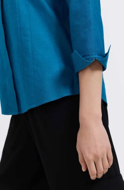 Foxcroft Taylor Fitted Non-iron Shirt In Blue
