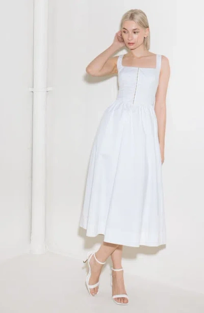 Freemarket Corset Cotton Woven Midi Dress