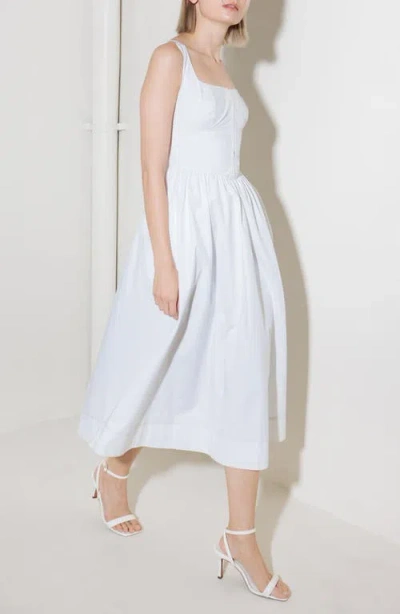 Freemarket Corset Cotton Woven Midi Dress