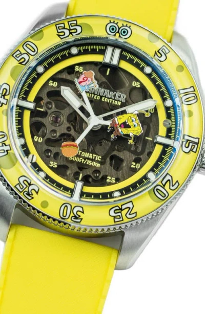 Spinnaker X Spongebob Squarepants Croft Midsize Automatic Rubber Strap Watch, 40mm